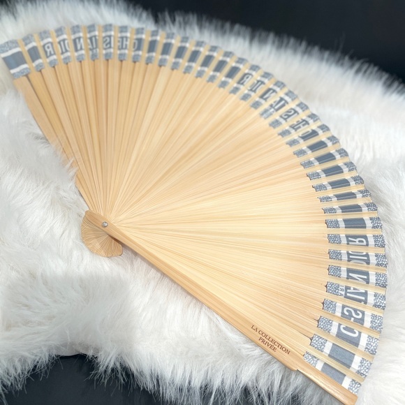 RARE Christian Dior DIORIVIERA Folding Fan Navy Black - Picture 4 of 5